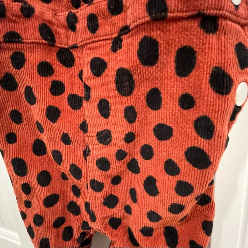 Hanna Anderson Corduroy Overalls. Animal print. Burnt Orange Size 12-18 Month - Picture 7 of 13